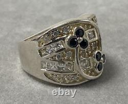 Beautiful silver ring with zirconium, antique jewelry, solid silver ring, size 54, silver ring