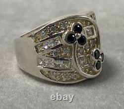 Beautiful silver ring with zirconium, antique jewelry, solid silver ring, size 54, silver ring