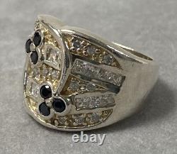 Beautiful silver ring with zirconium, antique jewelry, solid silver ring, size 54, silver ring