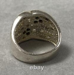 Beautiful silver ring with zirconium, antique jewelry, solid silver ring, size 54, silver ring