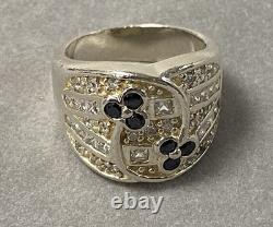 Beautiful silver ring with zirconium, antique jewelry, solid silver ring, size 54, silver ring