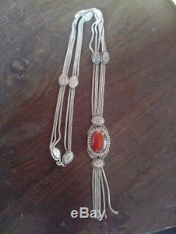 Beginning 19 Th Very Beautiful Necklace Sautoir Old Silver Solid Punches