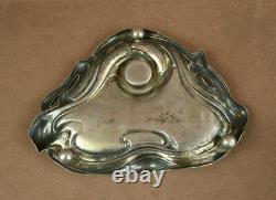 Bel Encrier Ancien En Argent Massif Epoque Art Nouveau 1900