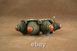 Bel Important Bracelet Ancien Berbere Kabyle Silver And Coral