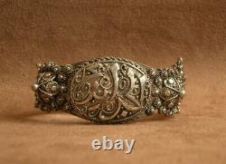 Bel Important Bracelet Ancien Berbere Silver Massif Poinconné