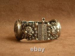 Bel Important Bracelet Ancien Berbere Silver Massif Poinconné