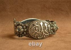 Bel Important Bracelet Ancien Berbere Silver Massif Poinconné