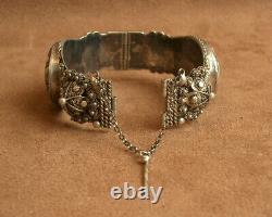 Bel Important Bracelet Ancien Berbere Silver Massif Poinconné