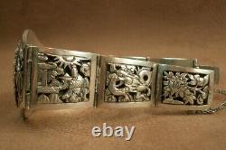 Bel Important Bracelet Ancien Manchet In Massive China Indochina