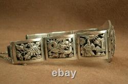 Bel Important Bracelet Ancien Manchet In Massive China Indochina