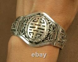 Bel Important Bracelet Ancien Manchet In Massive China Indochina