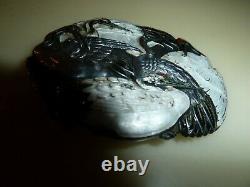 Belt Buckle- Asian Silver-superb Old Work Decor Birds Em