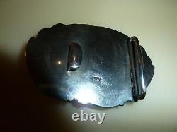 Belt Buckle- Asian Silver-superb Old Work Decor Birds Em