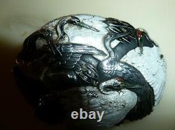 Belt Buckle- Asian Silver-superb Old Work Decor Birds Em