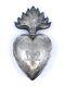 Big Heart Of Mary Massive Old Silver Reliquary Ex Voto Xix