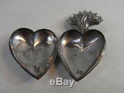 Big Old Heart Of Mary Reliquary Ex-voto Sterling Silver Reliquary Silver