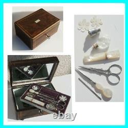 Box Box Box Required Old XIX Argent French Sewing Box And Case