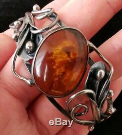 Bracelet Old Amber In Silver