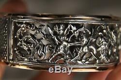 Bracelet Old Napoleon III Sterling Silver Antique Solid Silver Bangle Putti XIX