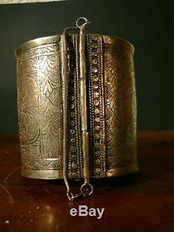 Bracelet Silver Ancient / Antique Silver Armlet 200grs Indian Art