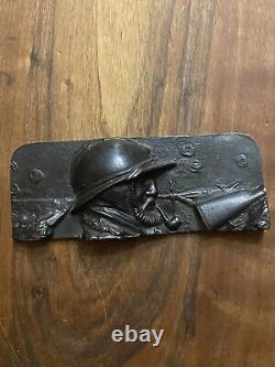 Bronze Plaque & Ww1 & Soldier & Militaria & War & Ancient