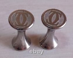CARTIER Vintage Pair of Diabolo Solid Silver Cufflinks 20 g