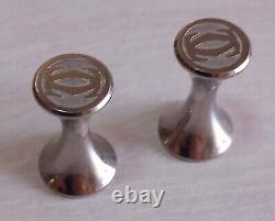 CARTIER Vintage Pair of Diabolo Solid Silver Cufflinks 20 g