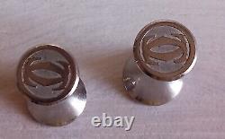 CARTIER Vintage Pair of Diabolo Solid Silver Cufflinks 20 g