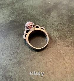 Cameo Coral Rose, Marcasites, Solid Silver, Very Beautiful Antique Ring