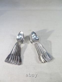 Cardeilhac Ancient Set of 12 Small Solid Silver Dessert Spoons Cutlery