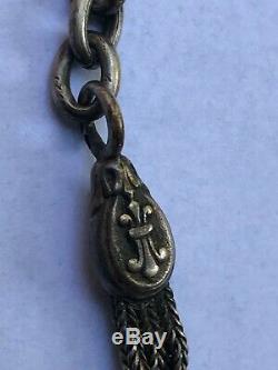 Chain Pocket Watch Old Silver Massive Old Silver Watch Chain Flowers Lys