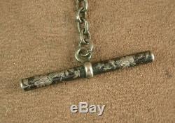 Chain ​​old Watch Fob Has Giletiere Chatelaine Sterling Silver Nielle