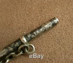 Chain ​​old Watch Fob Has Giletiere Chatelaine Sterling Silver Nielle
