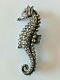 Charles Forgelot Old Seahorse Brooch Zoomorph Sterling Silver Art Deco