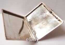Cigarette Case Solid Silver Chiseled Old 1920 Silver Box