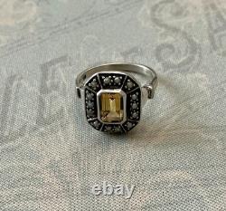 Citrine and Fine Pearl Antique Ring in Solid Silver