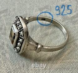 Citrine and Fine Pearl Antique Ring in Solid Silver