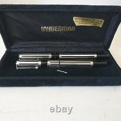 Coffret Ancien Pens Plume Bille Waterman Watermina Silver Massif Et Or 18k