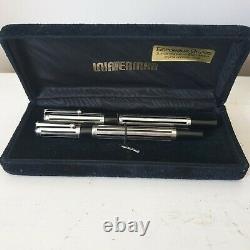 Coffret Ancien Pens Plume Bille Waterman Watermina Silver Massif Et Or 18k