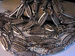 Collier Sautoir Ancien End 19th Argent Massif Sanglier Punch