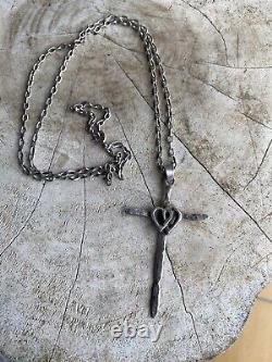 Double Court Ancient Cross Pendant, And Solid Silver Chain