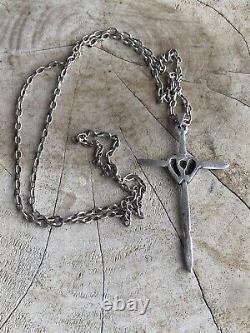 Double Court Ancient Cross Pendant, And Solid Silver Chain