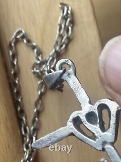 Double Court Ancient Cross Pendant, And Solid Silver Chain