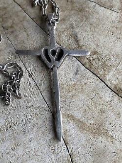 Double Court Ancient Cross Pendant, And Solid Silver Chain