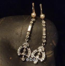 Earring Loop Dormant Antique Art Deco / Silver Boar Punch Cultured Pearl