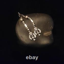Earring Loop Dormant Antique Art Deco / Silver Boar Punch Cultured Pearl
