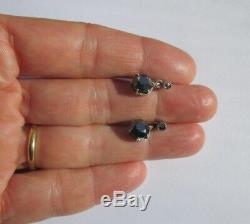 Earring Stud Earring Trembleuses Old Onyx Faceted Sterling Silver