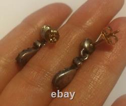 Earrings Regional Antique Silver Earrings And Massive Gold And Rhinestones (19th)