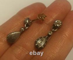 Earrings Regional Antique Silver Earrings And Massive Gold And Rhinestones (19th)