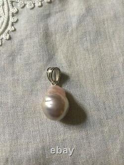 Exceptional Vintage Huge Real Pear-shaped Pearl, Solid Silver